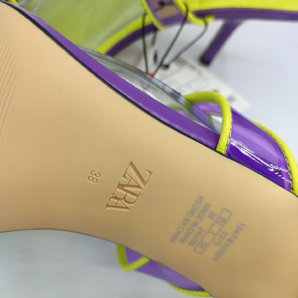 Zara Two-Tone Yellow and Purple Heels - Picture 5 of 14